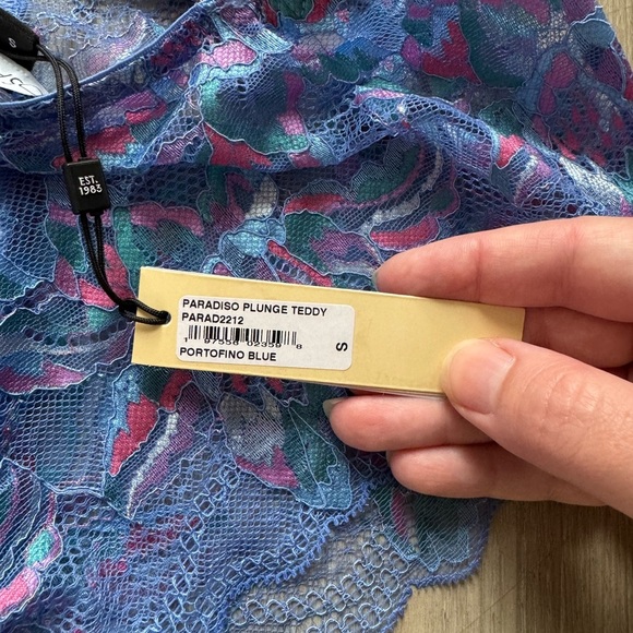 Cosabella Blue Lace One-Piece Bodysuit - Picture 6 of 6